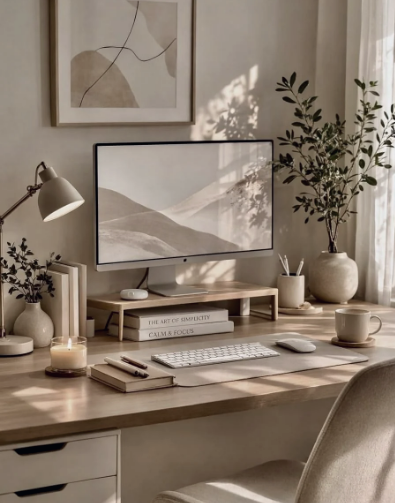 Minimalist Home Office Desk Setup